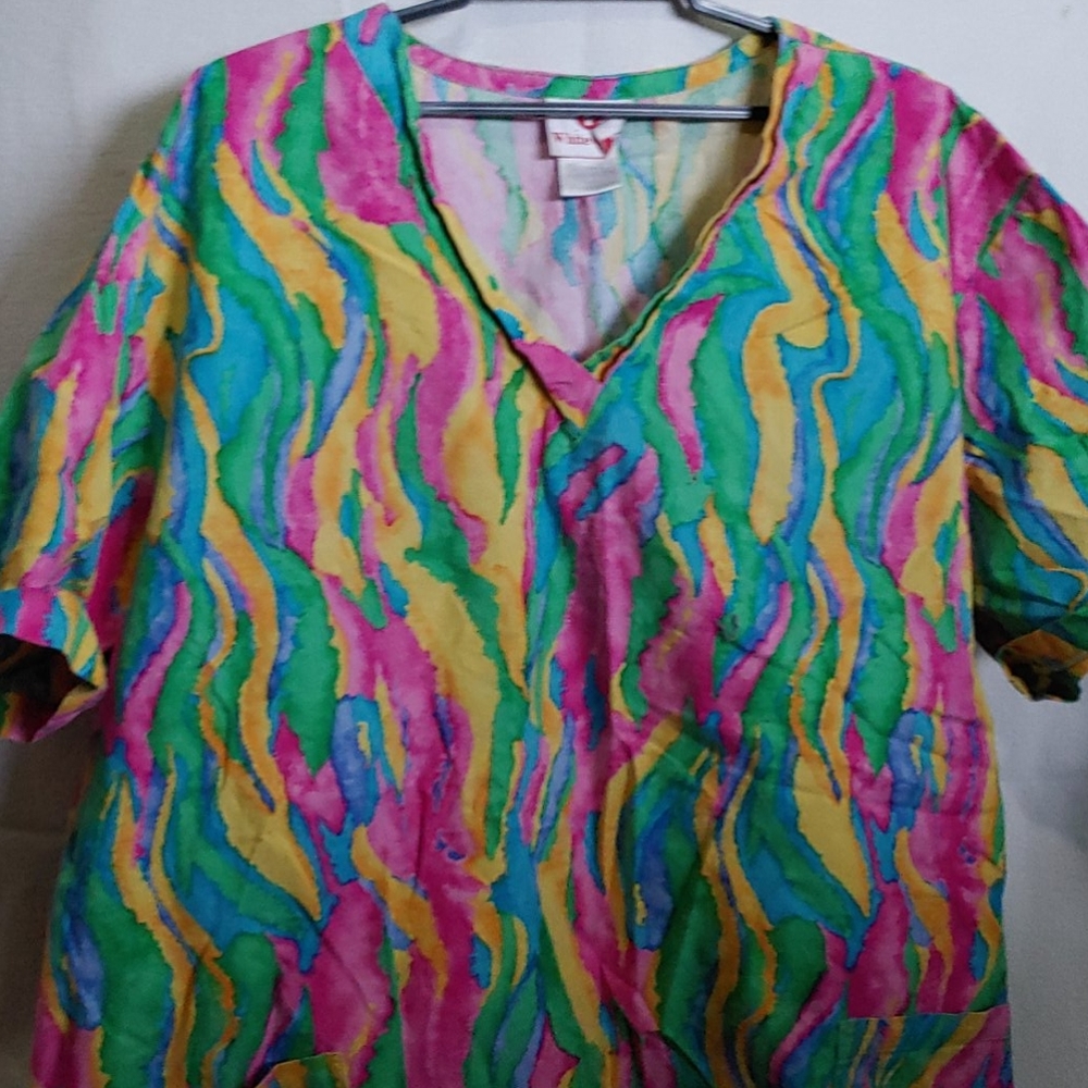 White Cross scrub top